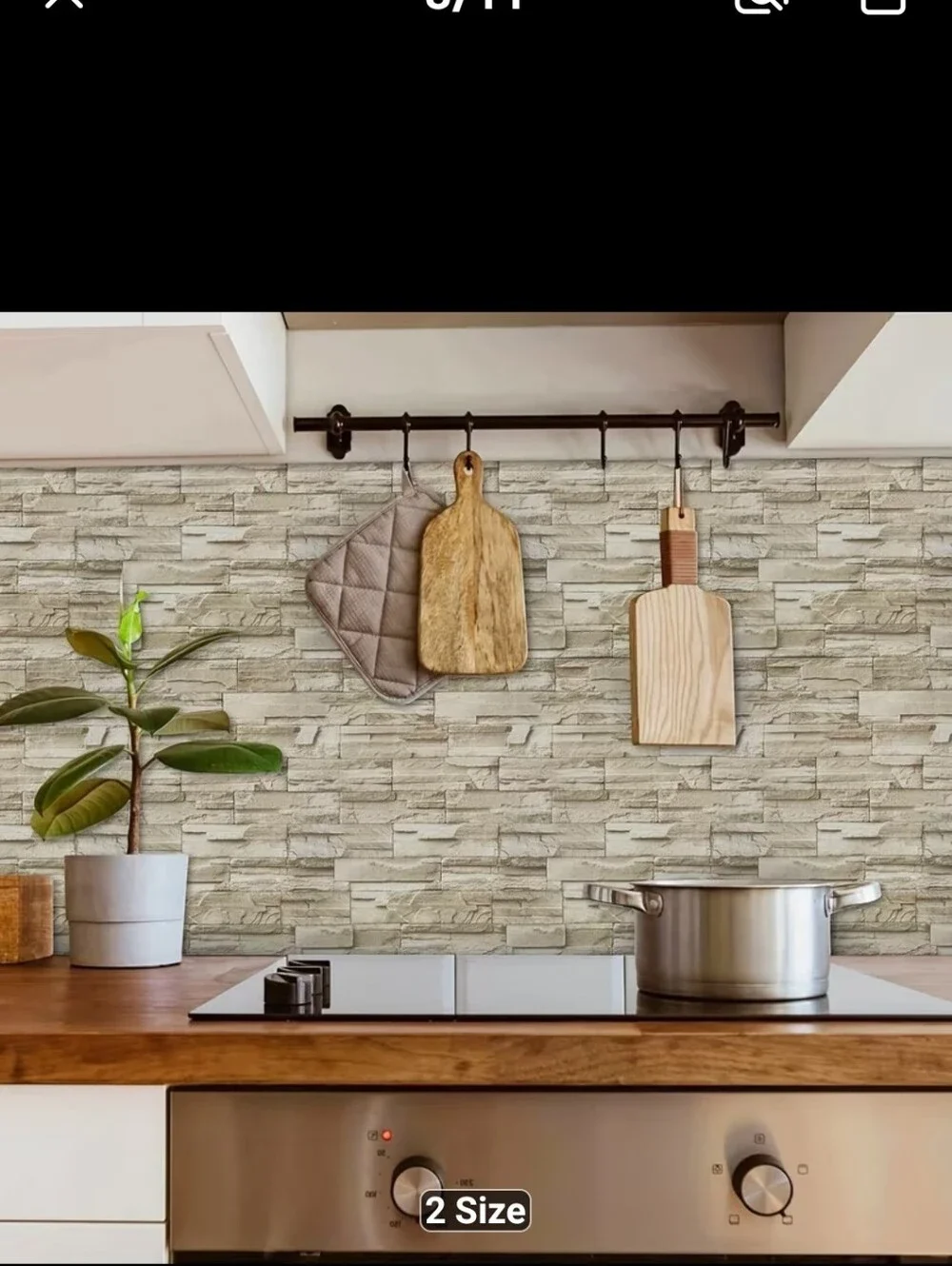 New 2 Rolls Beige Stone-Pattern Peel and Stick Wallpaper #1557-2597